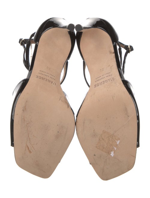 L'Agence Patent Leather Leather Trim Embellishment Sandals