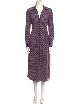 L'Agence Polka Dot Print Midi Length Dress