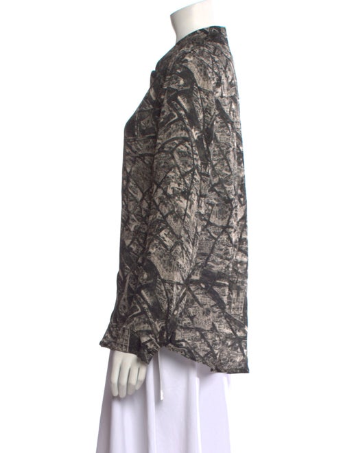 L'Agence Silk Printed Button-Up Top