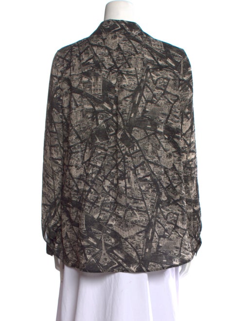 L'Agence Silk Printed Button-Up Top