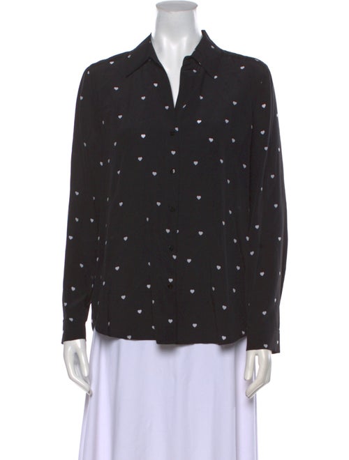 L'Agence Silk Printed Button-Up Top