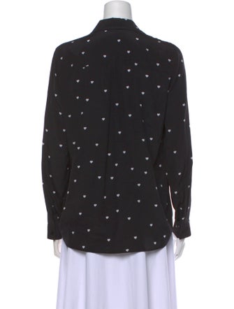 L'Agence Silk Printed Button-Up Top