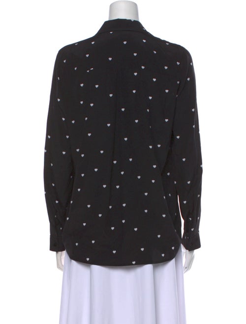 L'Agence Silk Printed Button-Up Top