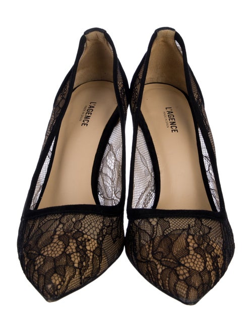 L'Agence Lace Lace Pattern Pumps