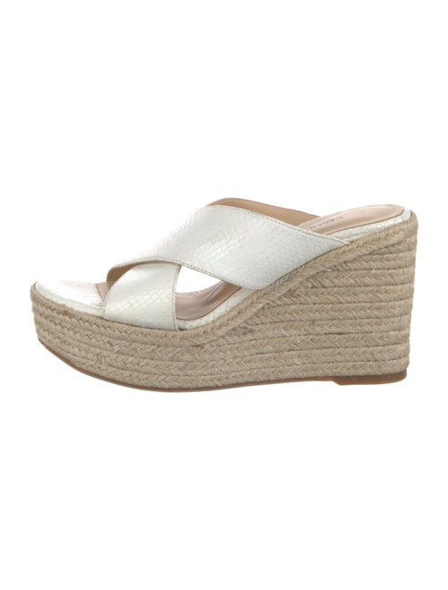 L'Agence Embossed Leather Cutout Accent Espadrilles