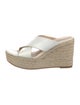 L'Agence Embossed Leather Cutout Accent Espadrilles