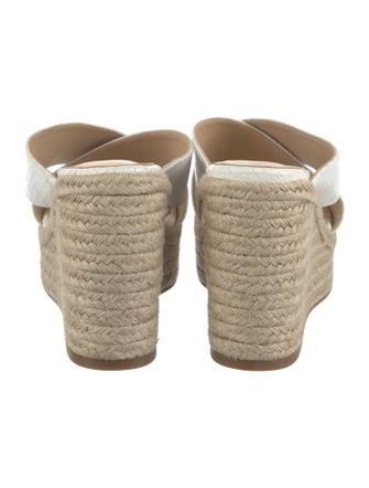 L'Agence Embossed Leather Cutout Accent Espadrilles
