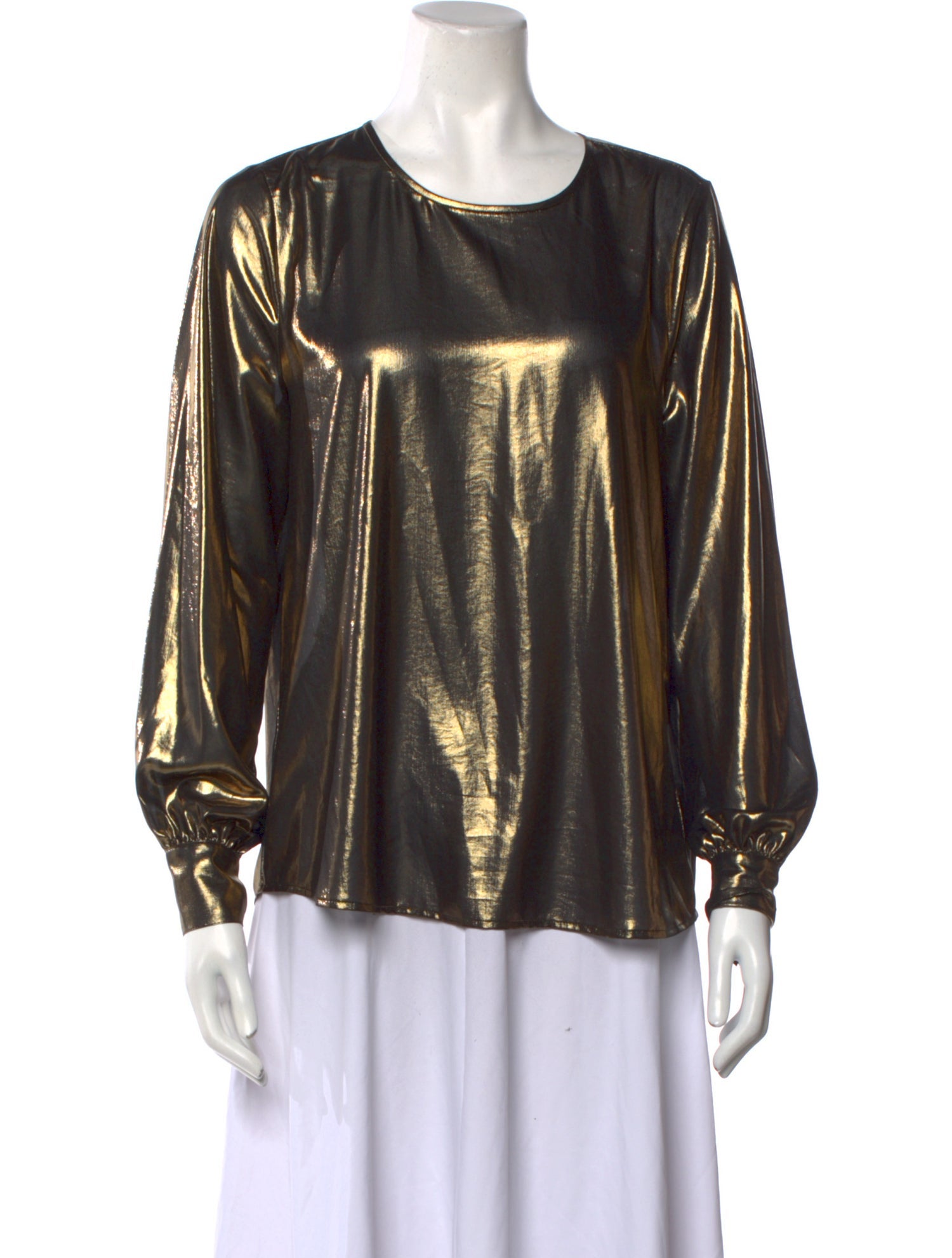 L'Agence Scoop Neck Long Sleeve Blouse