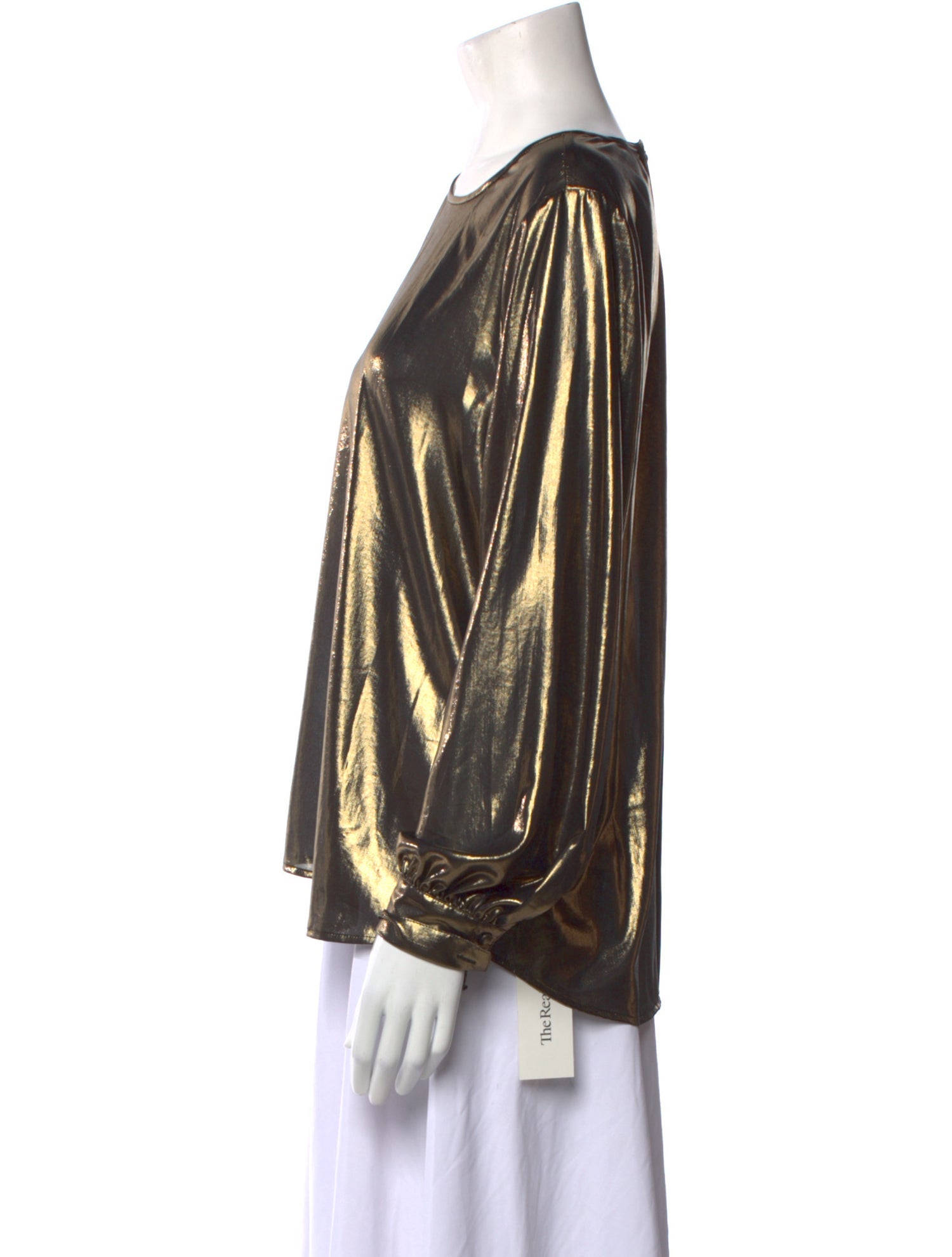 L'Agence Scoop Neck Long Sleeve Blouse