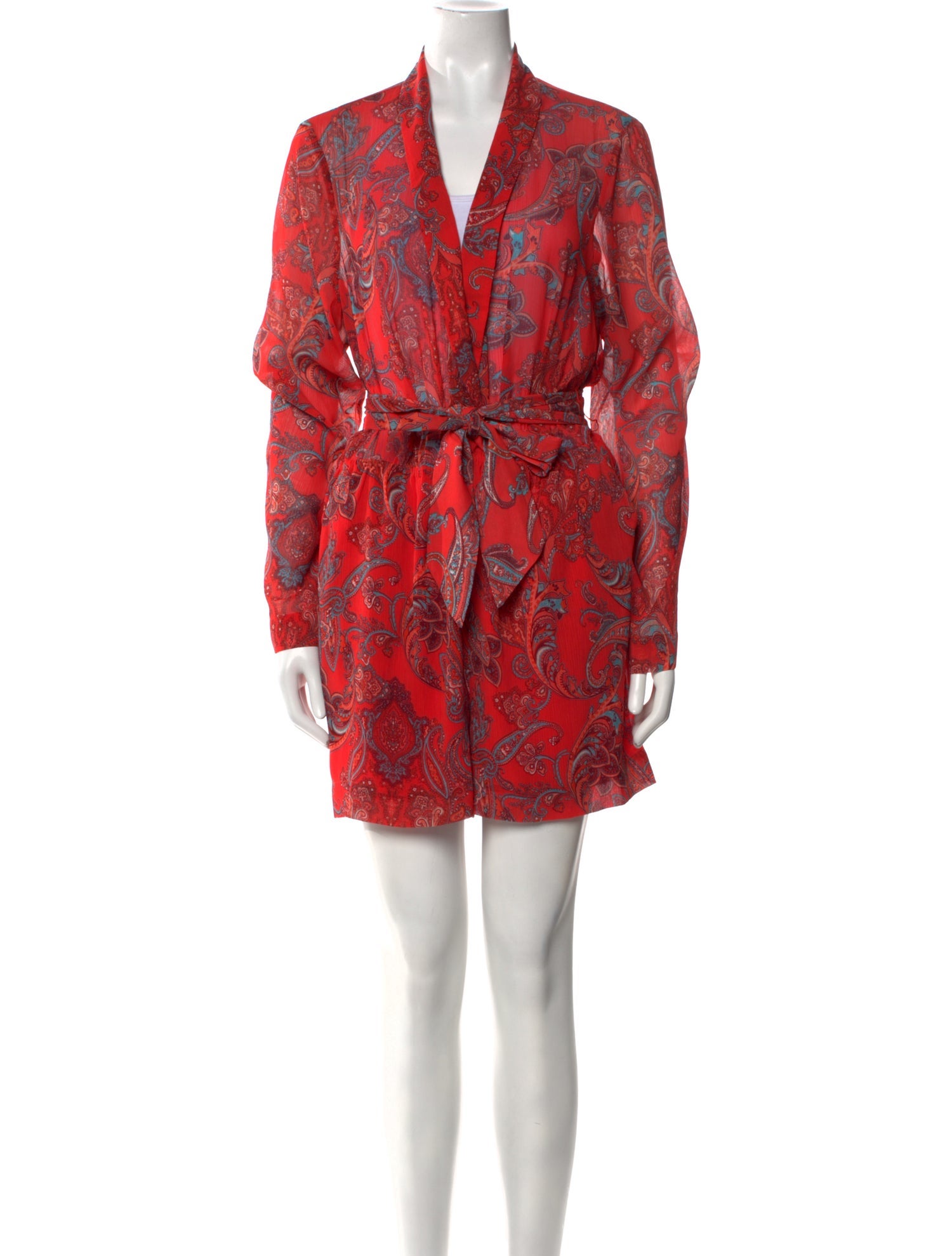 L'Agence Paisley Print V-Neck Romper