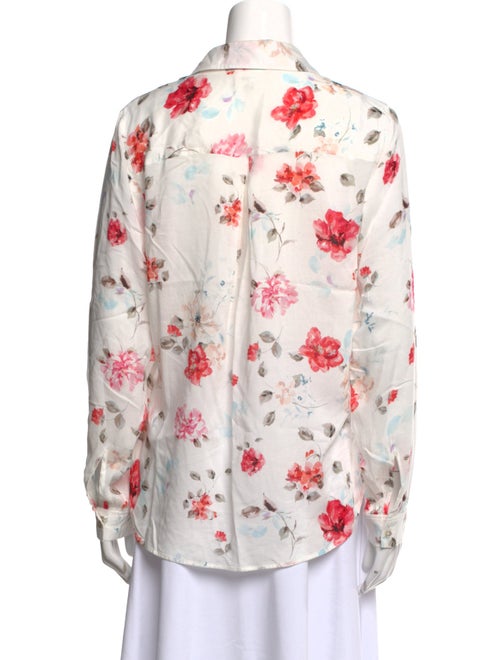 L'Agence Floral Print Long Sleeve Button-Up Top
