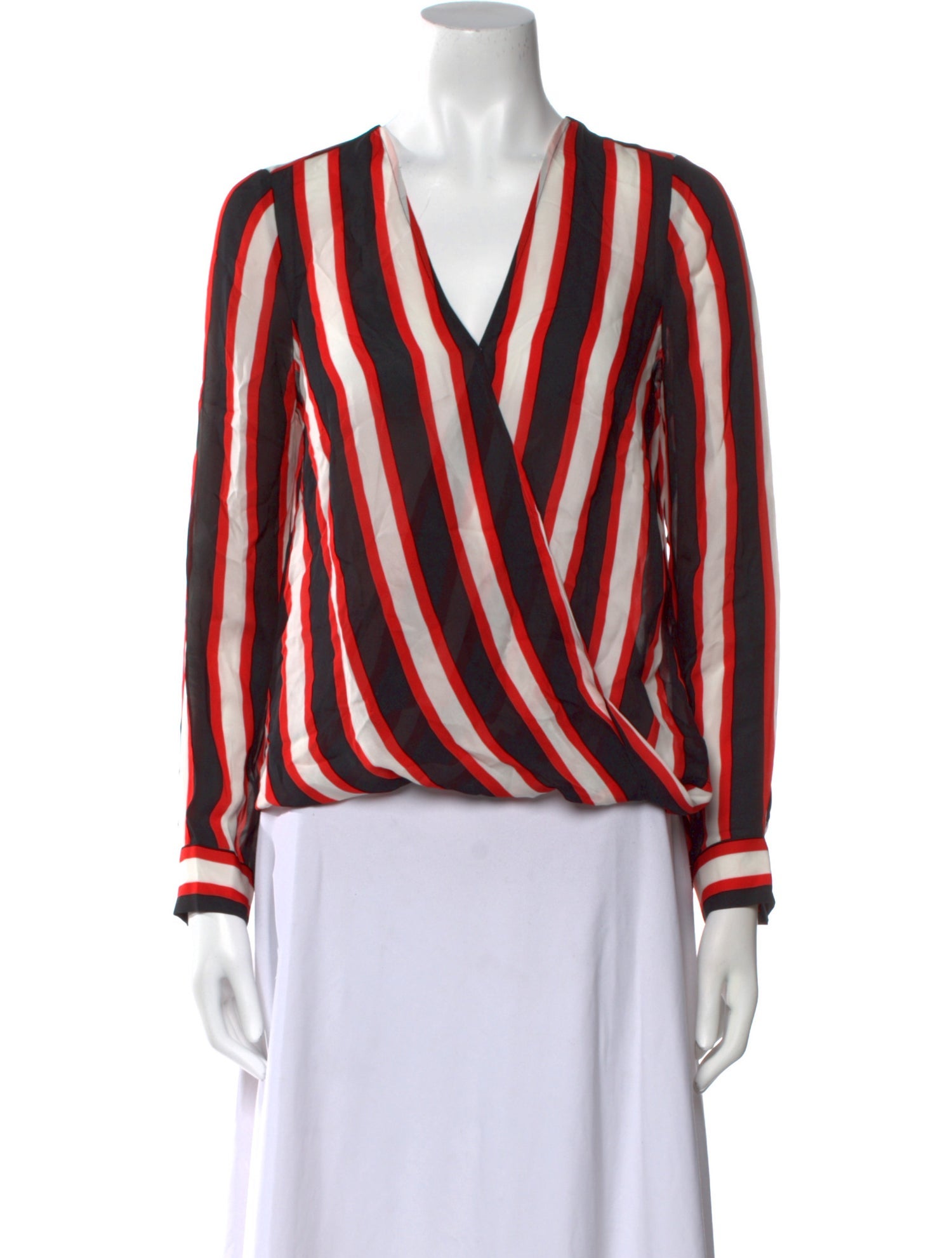 L'Agence Silk Striped Blouse