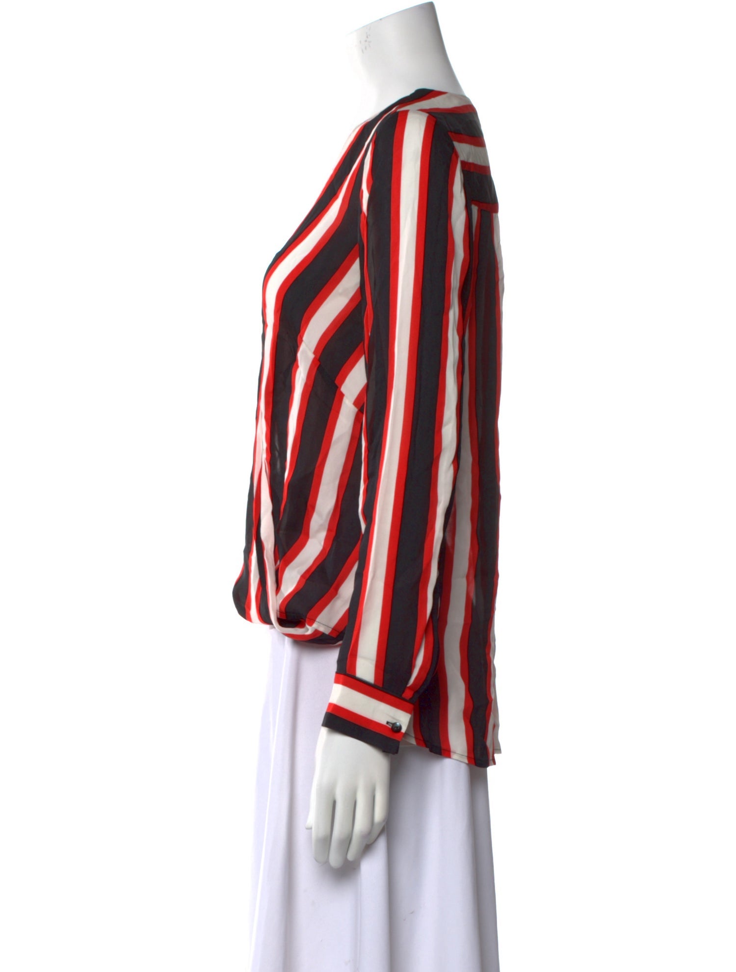 L'Agence Silk Striped Blouse