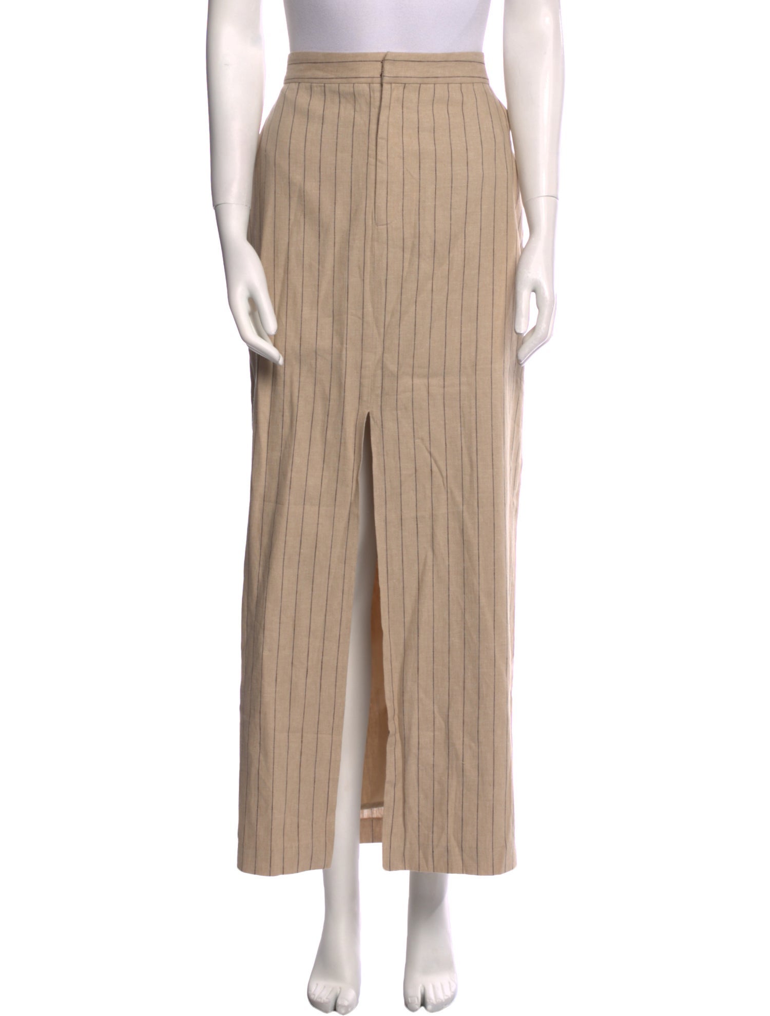 L'Agence Striped Midi Length Skirt