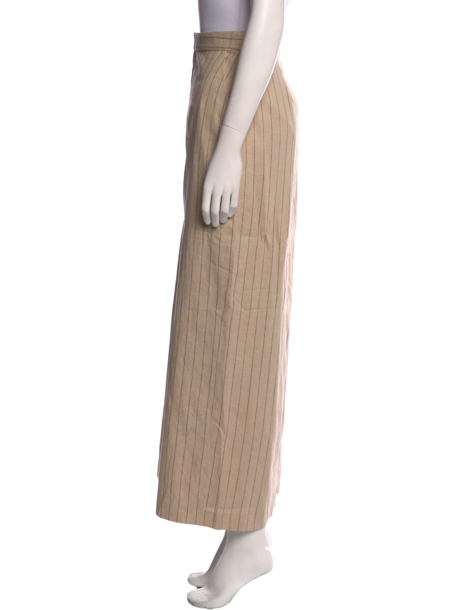 L'Agence Striped Midi Length Skirt