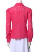 L'Agence Lace Pattern Long Sleeve Button-Up Top