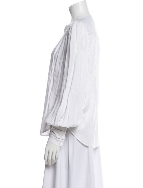 L'Agence Plunge Neckline Three-Quarter Sleeve Blouse