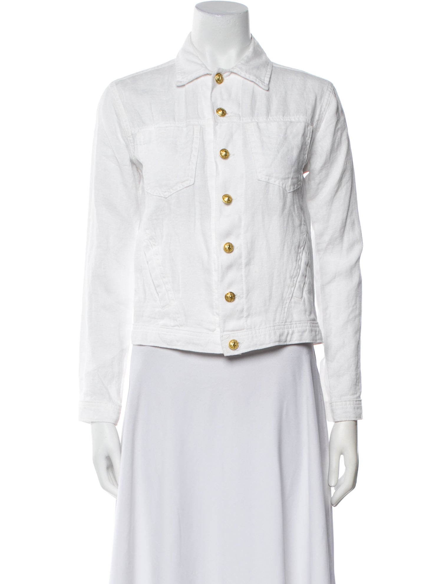 L'Agence Linen Striped Denim Jacket