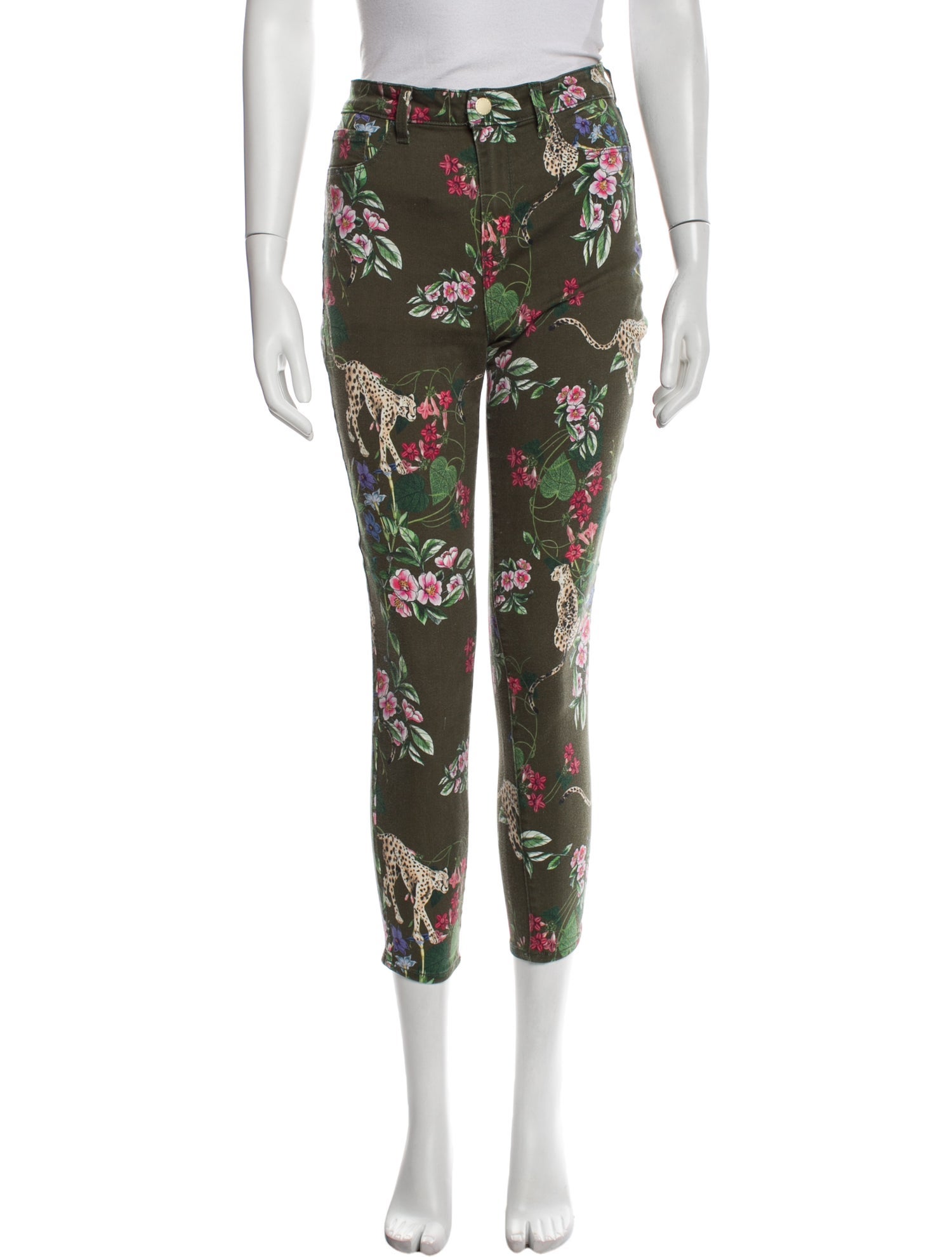 L'Agence Floral Print Skinny Leg Pants