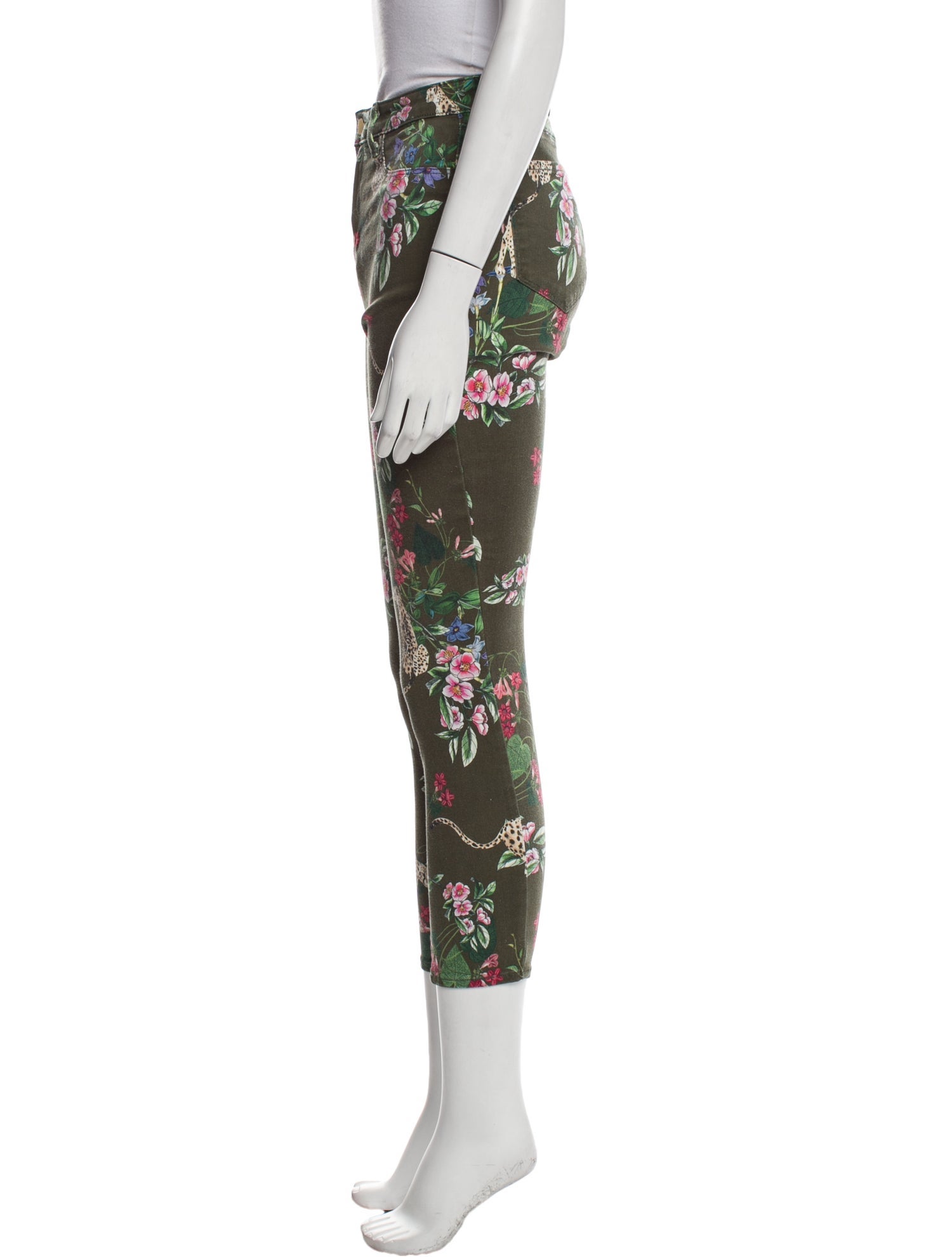 L'Agence Floral Print Skinny Leg Pants