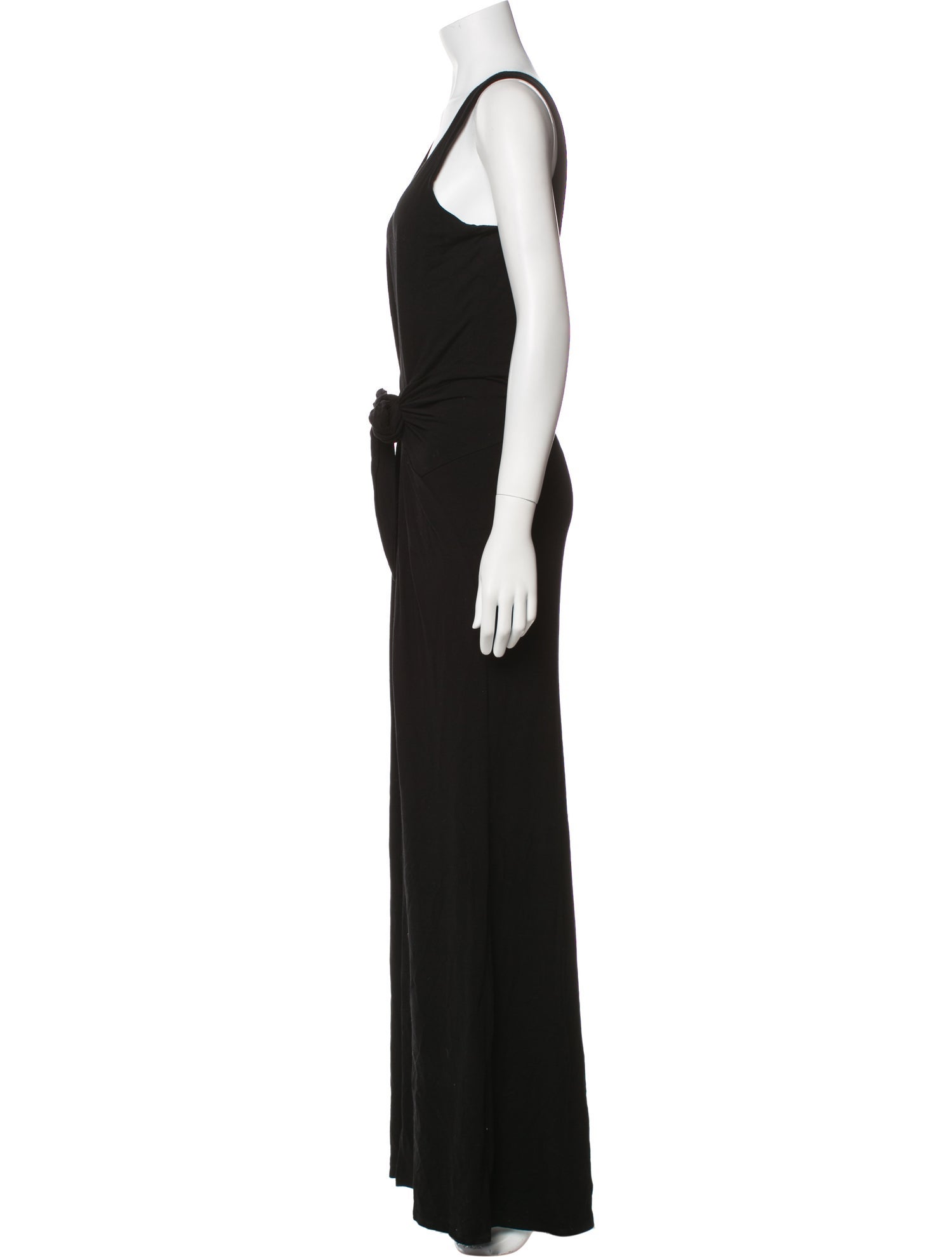 L'Agence Scoop Neck Long Dress