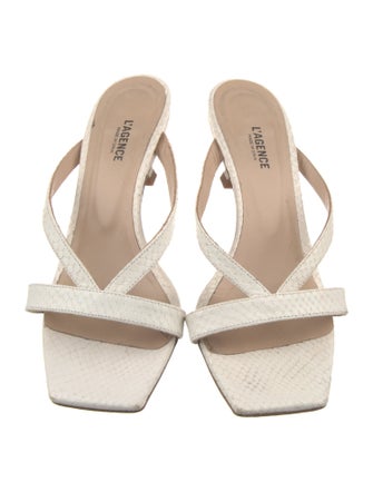 L'Agence Leather Slides