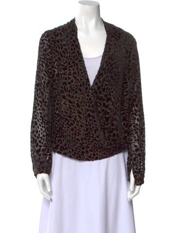 L'Agence Tops Silk Animal Print Blouse M
