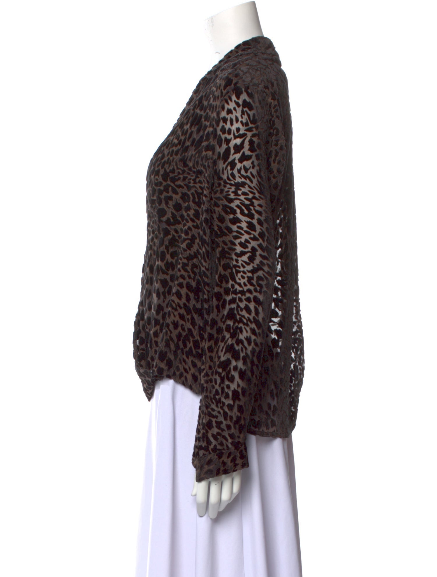 L'Agence Silk Animal Print Blouse