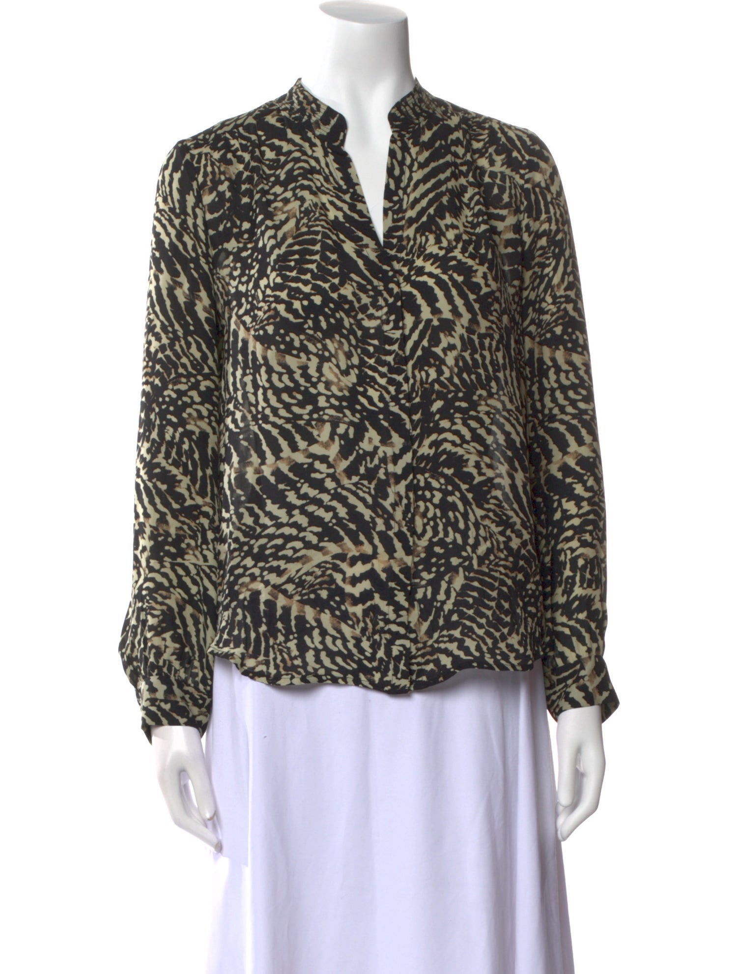 L'Agence Silk Animal Print Blouse