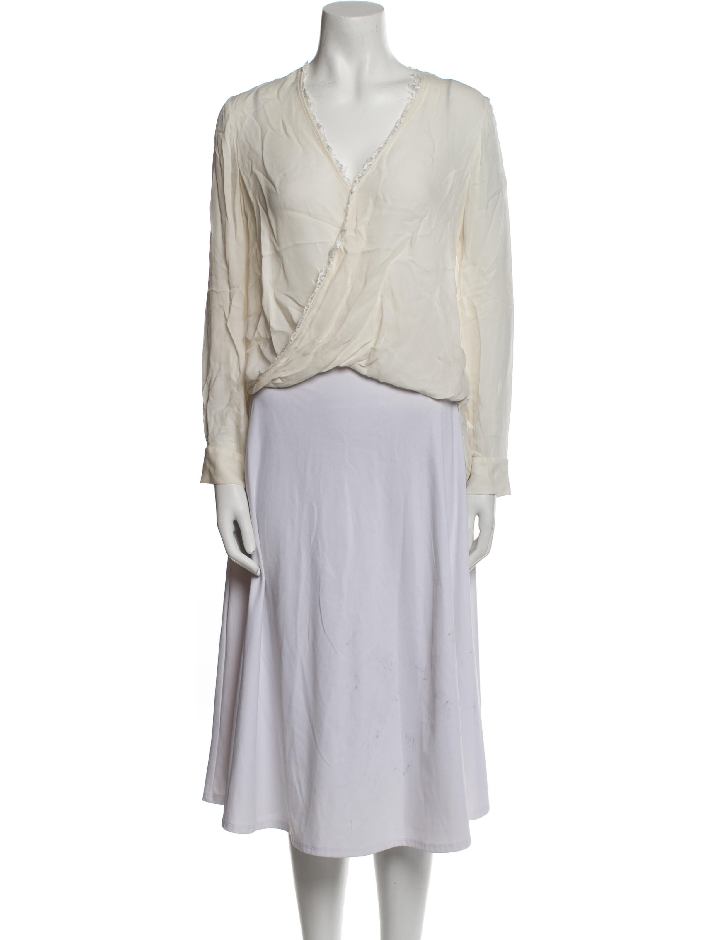 L'Agence Silk V-Neck Top