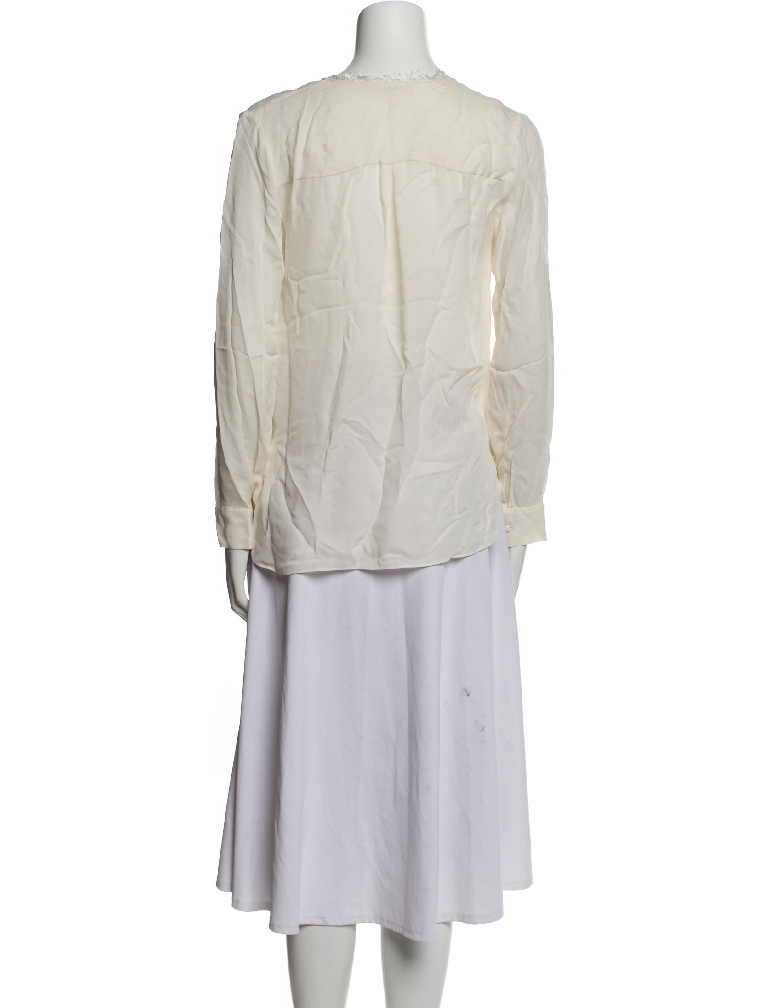 L'Agence Silk V-Neck Top