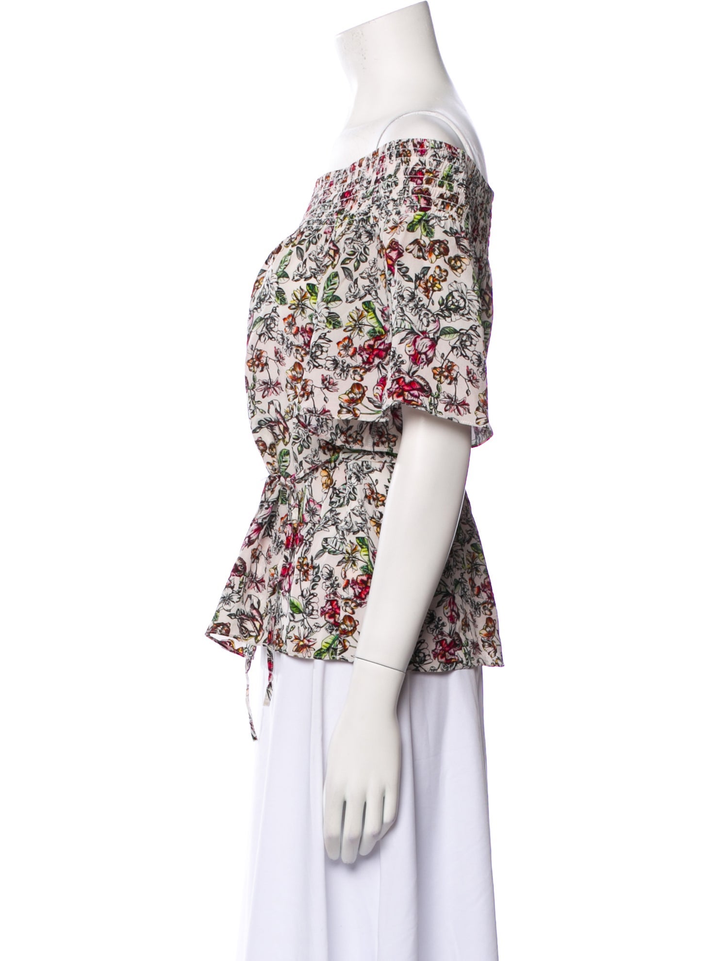 L'Agence Silk Floral Print Blouse