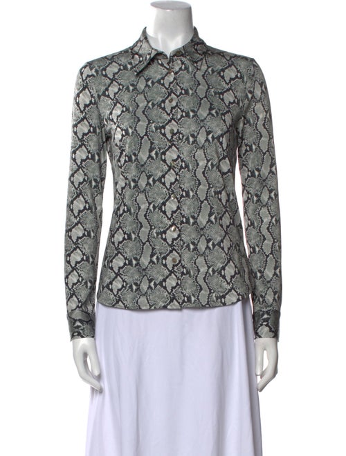 L'Agence Printed Long Sleeve Button-Up Top