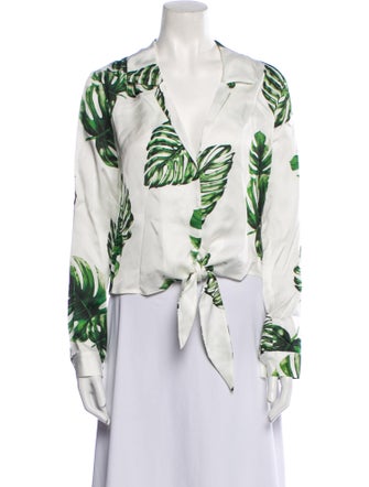 L'Agence Printed Long Sleeve Blouse