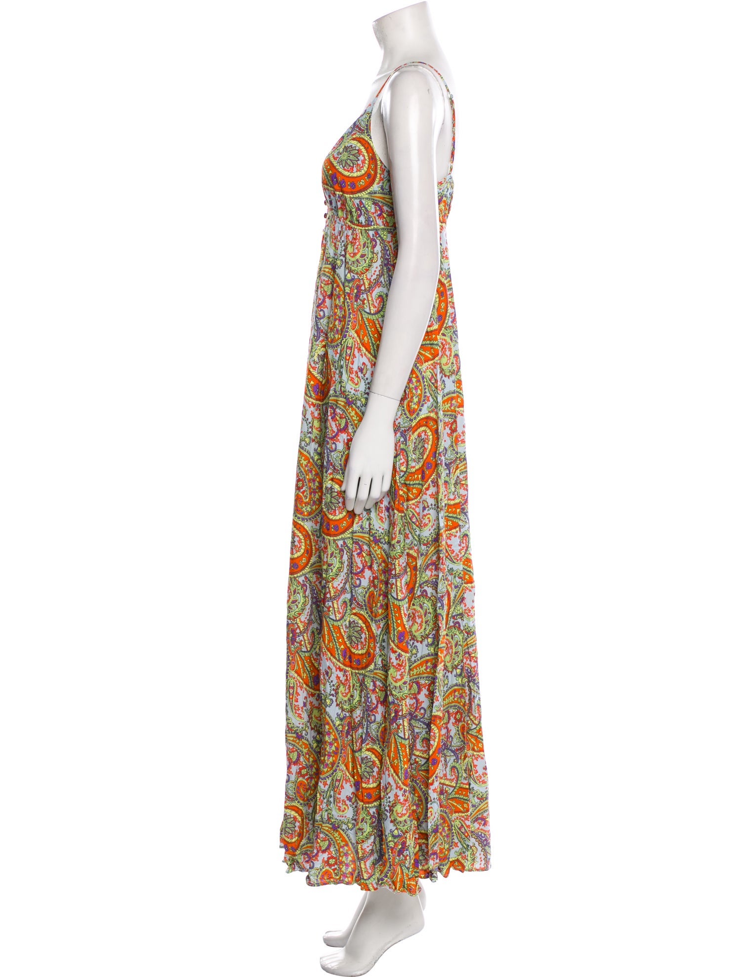 L'Agence Paisley Print Long Dress