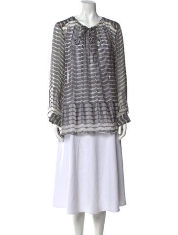 L'Agence Tops Silk Printed Tunic S