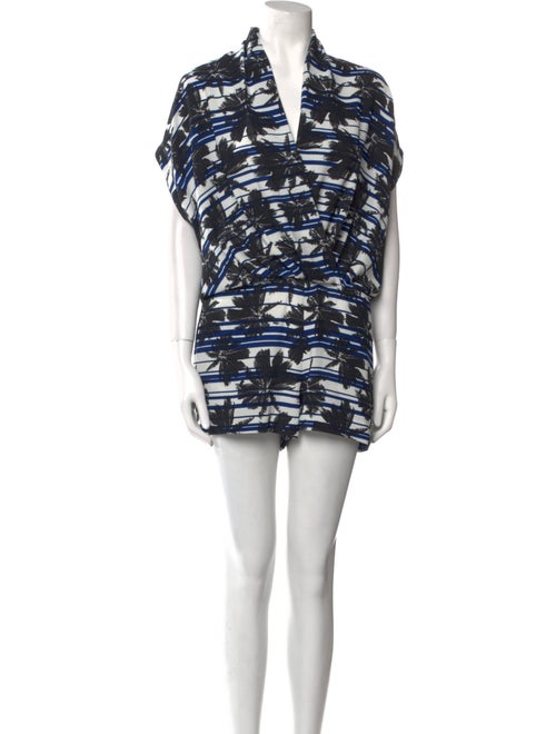 L'Agence Printed V-Neck Romper