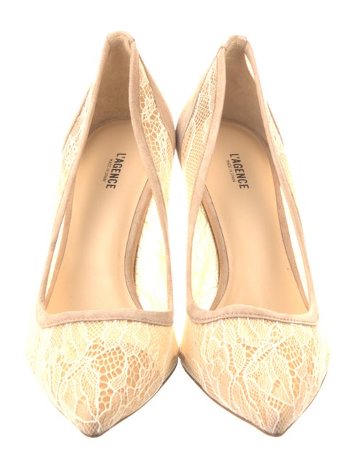 L'Agence Lace Lace Trim Embellishment Pumps