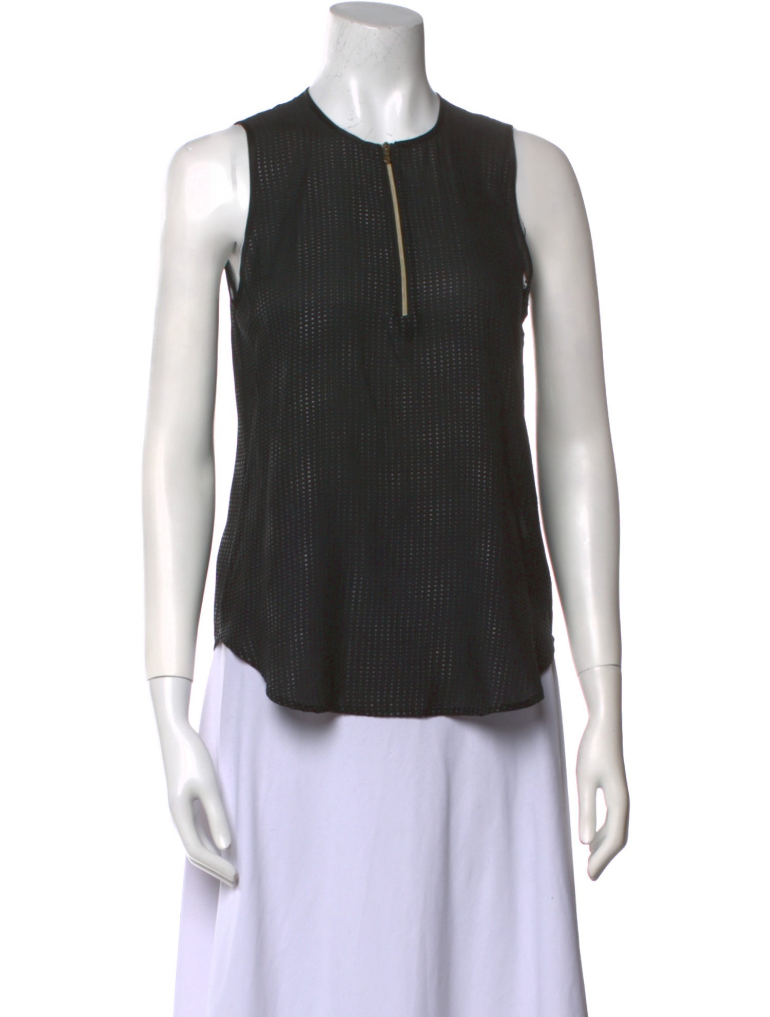 L'Agence Silk Crew Neck Top