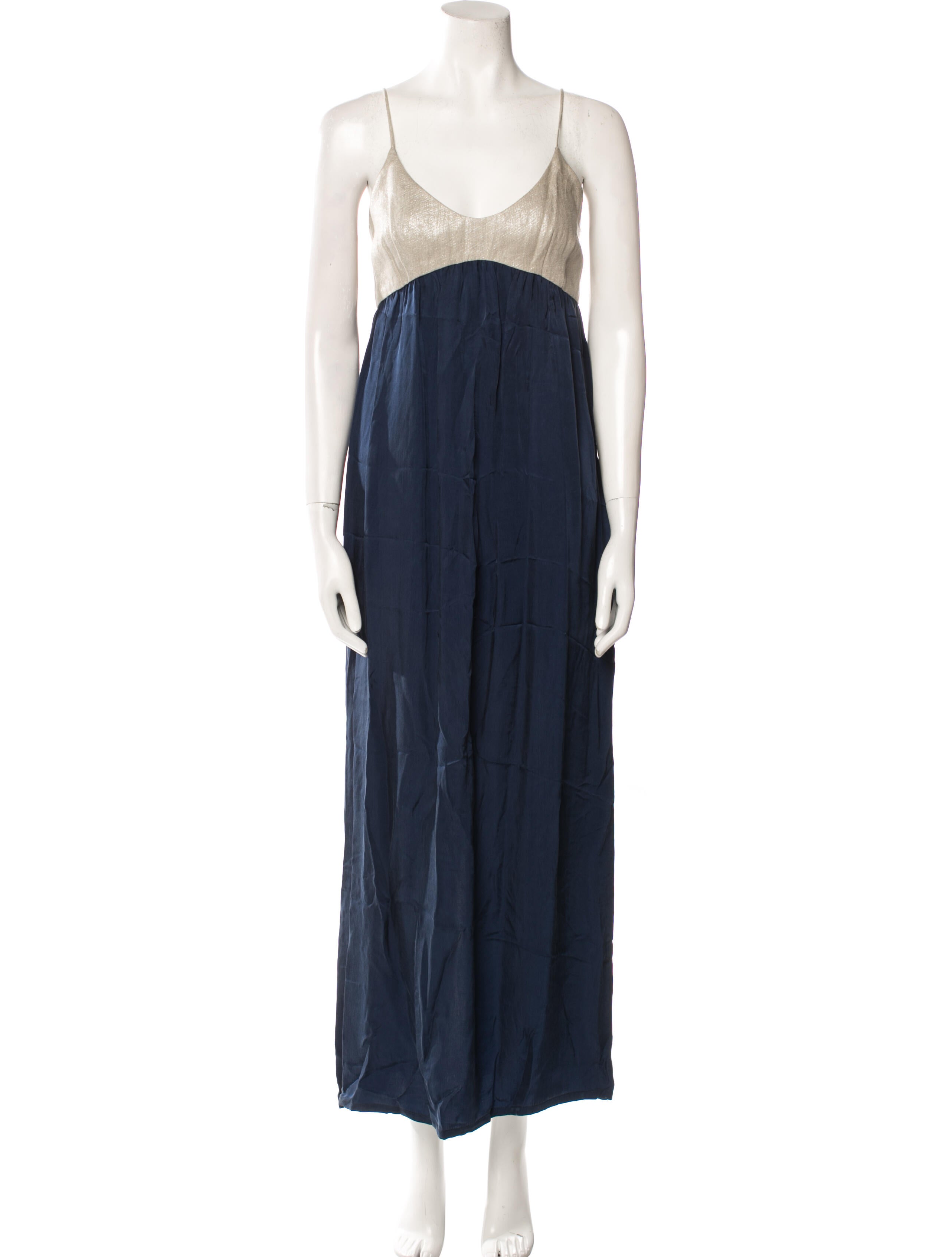 L'Agence Scoop Neck Long Dress