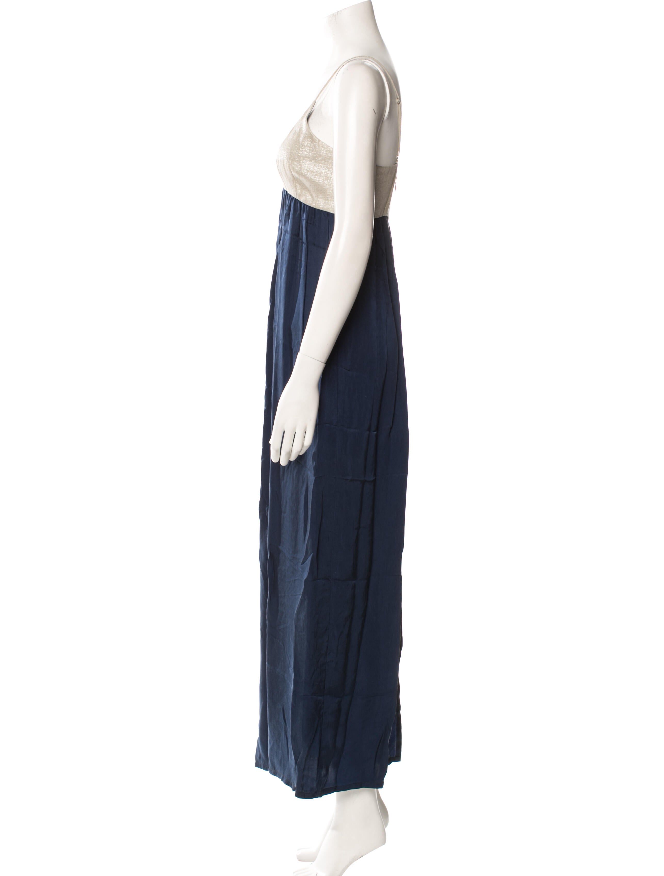 L'Agence Scoop Neck Long Dress