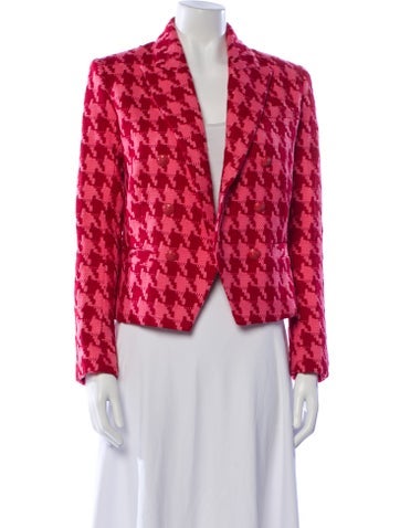 L'Agence Jackets Houndstooth Print Blazer S