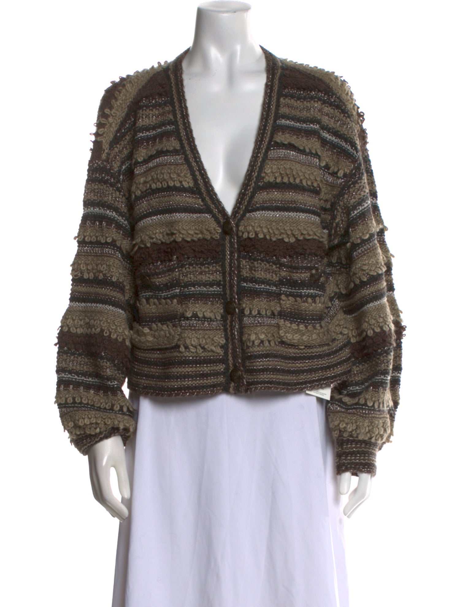 L'Agence Striped V-Neck Sweater w/ Tags