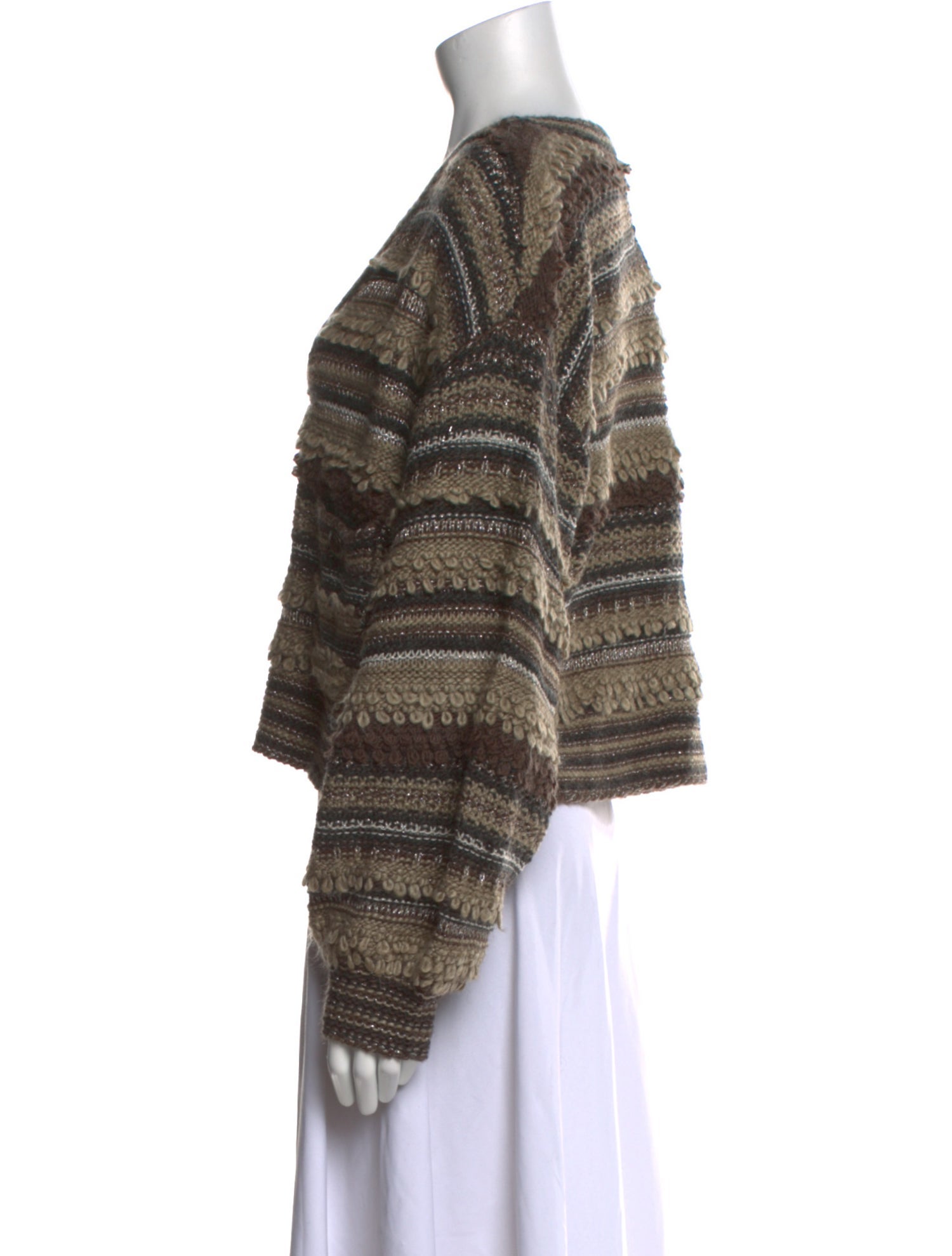 L'Agence Striped V-Neck Sweater w/ Tags