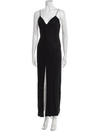 L'Agence V-Neck Long Dress