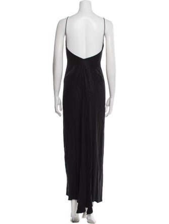 L'Agence V-Neck Long Dress