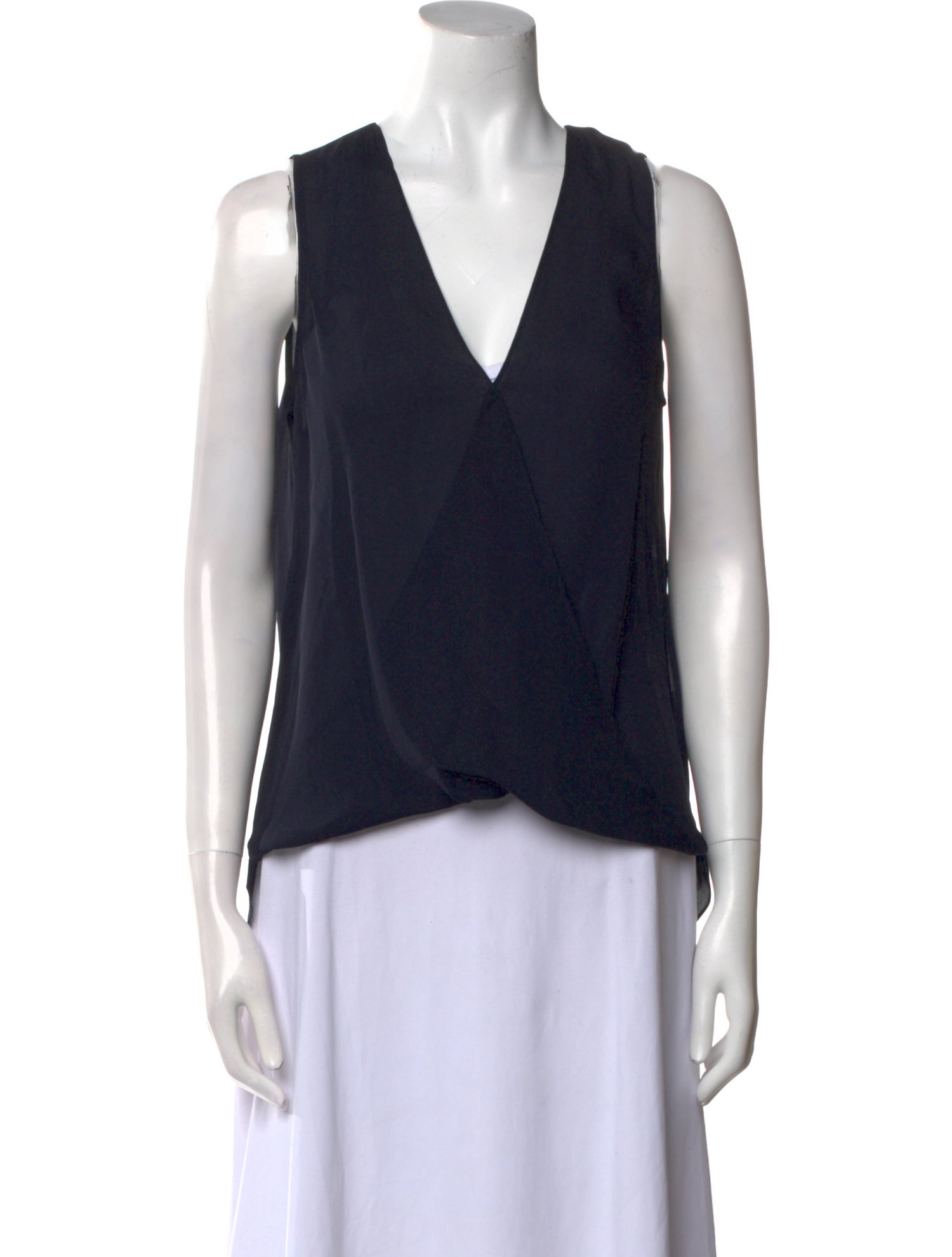 L'Agence Silk V-Neck Top