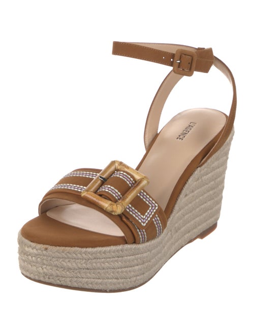 L'Agence Suede Whipstitch Trim Espadrilles