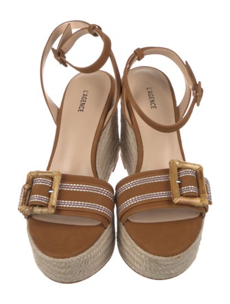 L'Agence Suede Whipstitch Trim Espadrilles