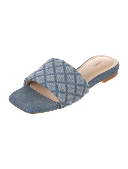 L'Agence Denim Animal Print Slides